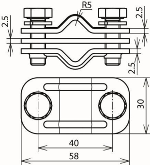 DEHN UNI-       UTK 200 2X10 FL30 ZP V2A 
