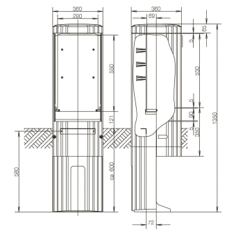ABN Freiluftsäule Rondo m.MP      SL135P 
