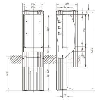 ABN Freiluftsäule Rondo m.MP     SL135PH 
