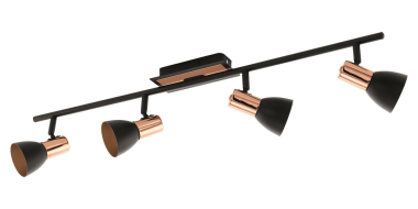 EGLO Spot/4 Schwarz/Kupfer BARNHAM 94587 