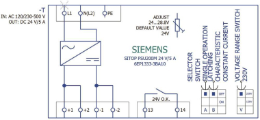 Siemens 6EP13333BA10 SITOP PSU200M 5A 