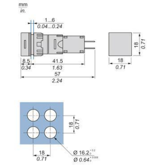 Schneider Leuchtmelder quadr.   XB6CV1BB 