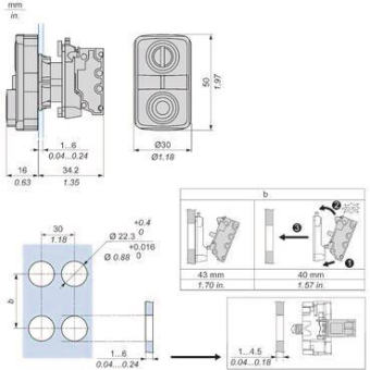 Schneider Doppeldrucktaster  XB5AL734155 