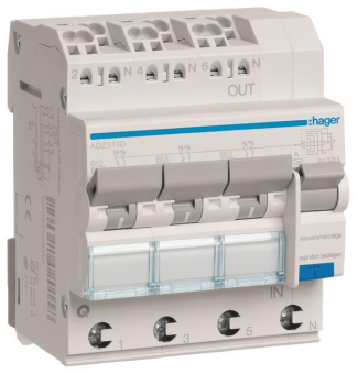 Hager Fi-LS 3X 1P+N 6kA B-13A    ADZ313D 