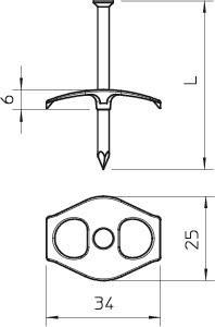 OBO 1996 70 Nagel-Fix 3,5x70mm PP 