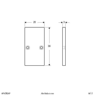 Alu-Endabschlussplatte 1x      APH39 EAP 