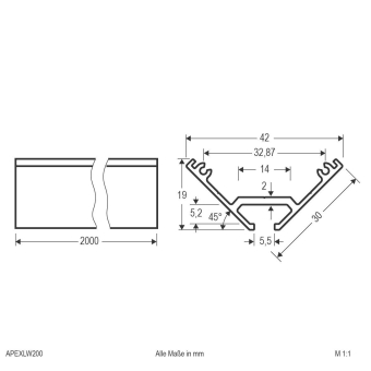 EVN Eck-Profil -weiß           APEXLW200 