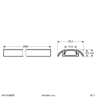EVN Alu-Profil flach        APFLAT2AM200 