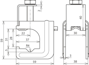 DEHN Druckbügelklemme St/blank    308031 