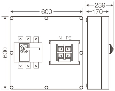HENS Mi-Lasttrennschaltergehäuse  MI7865 