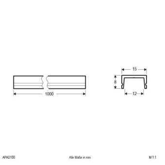 EVN Alu-Abdeckprofil klein       APAD100 