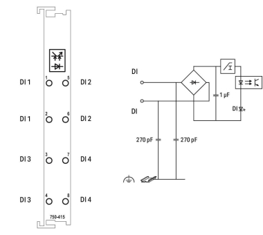 WAGO 750-415 4-Kanal-Digitaleingang, 