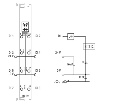 WAGO 750-430 8-Kanal-Digitaleingang,DC 