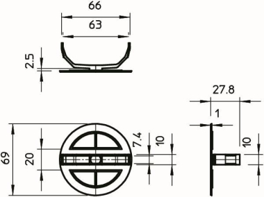 OBO UG 60 FD Federdeckel UP Ø70mm PS 