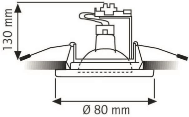 RUTEC Einbaustrahler chrom starr R5503-4 