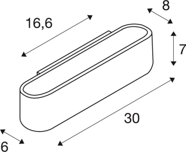 SLV OSSA R7s 300 Wandleuchte oval 151411 