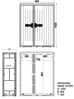 GSAB Normkabelv.schrank     1S1000ES1ES2 