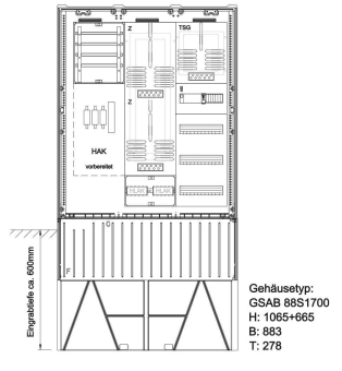 GSAB Zähleranschlußsäule  09.88.1P2HSAV3 