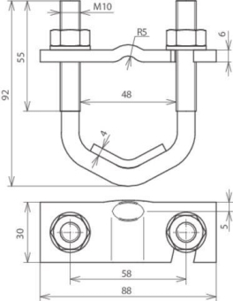DEHN Bügelklemme St/blank f. D    308045 
