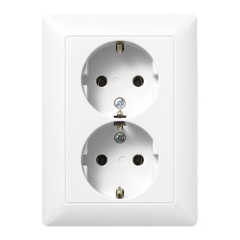 JG SCHUKO Steckd. 2fach   AS5022UWW 