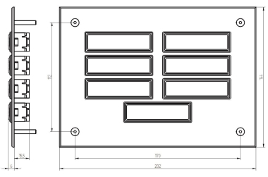 GRO Etagenplatte 7 Kontakte Alu    55827 