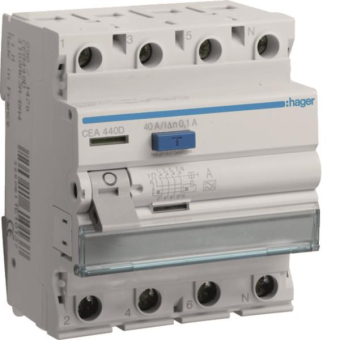 Hager Fi-Schalter 4polig 6kA 40A CEA440D 