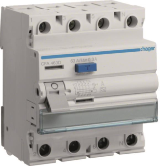 Hager Fi-Schalter 4polig 6kA 63A CFA463D 