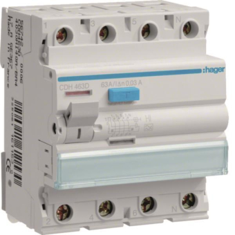 Hager Fi-Schalter 4polig 6kA 63A CDH463D 