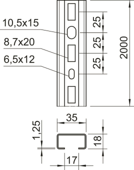 OBO CML3518P2000A2 Profilschiene gelocht 