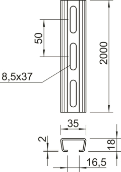 OBO AMS3518P2000A2 Profilschiene 