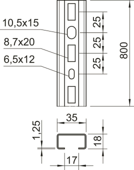OBO CML3518P0800FS Profilschiene gelocht 
