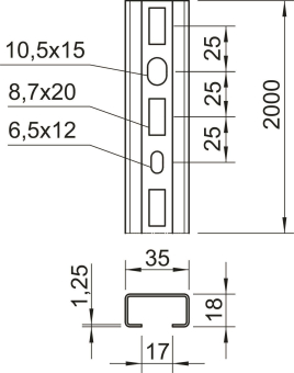 OBO CML3518P2000FS Profilschiene gelocht 