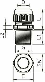OBO V-TEC VM LL16 SW Kabelverschraubung 