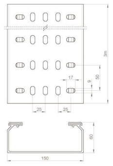 Unex Kabelrinne gelocht lichtgrau  66150 