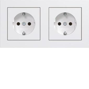 Hager Steckdose SCHUKO 2fach m WAS2123WM 