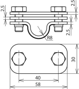 DEHN UNI-Trennklemme  UTK 16 FL30 ZP V2A 