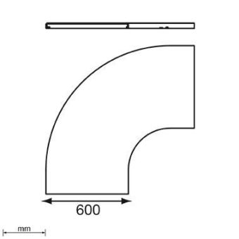 Unex Abdeckung Bogen 90° 600mm  66611-48 