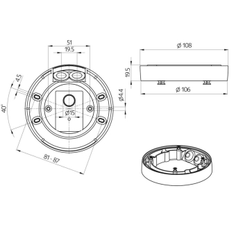 AP Montageset IP54 PD2N- / PD4N-UP 93752 