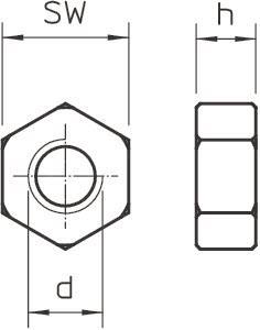 OBO HN M6 G Sechskantmutter M6 St G 