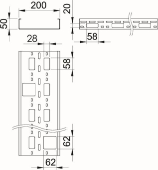 OBO AZK 200 FS AZ-Kleinkanal gelocht 