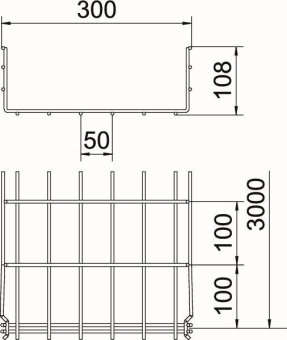 OBO GRM 105 300 A4 Gitterrinne GRM 