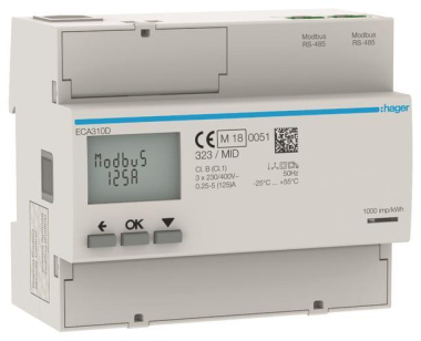 Hager Energiezähler 3phasig      ECA310D 