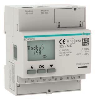 Hager Energiezähler 3phasig      ECA300C 
