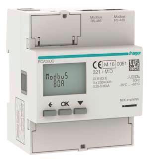 Hager Energiezähler 3phasig      ECA380D 