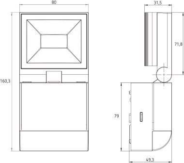 Theben LED Strahler 10W   theLeda S10 WH 