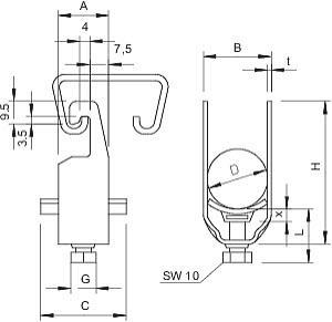 OBO 2056U 58 A2 Bügelschelle 52-58mm A2 