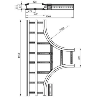 T-Abzweiger halogenfrei grau 135x500 R60 
