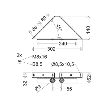 SCHUCH WD 45 V P 1 Paar Wand-  260000006 