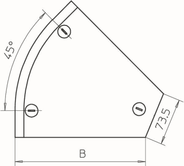 OBO DFB 45 200 DD Deckel Bogen 45° 