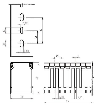 Unex Verdrahtungskanal RAL7035  60.40.88 